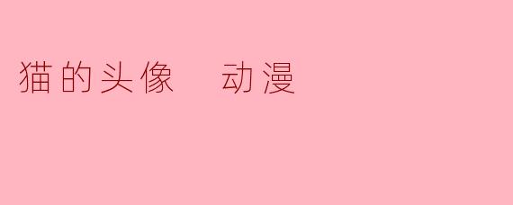 猫的头像 动漫